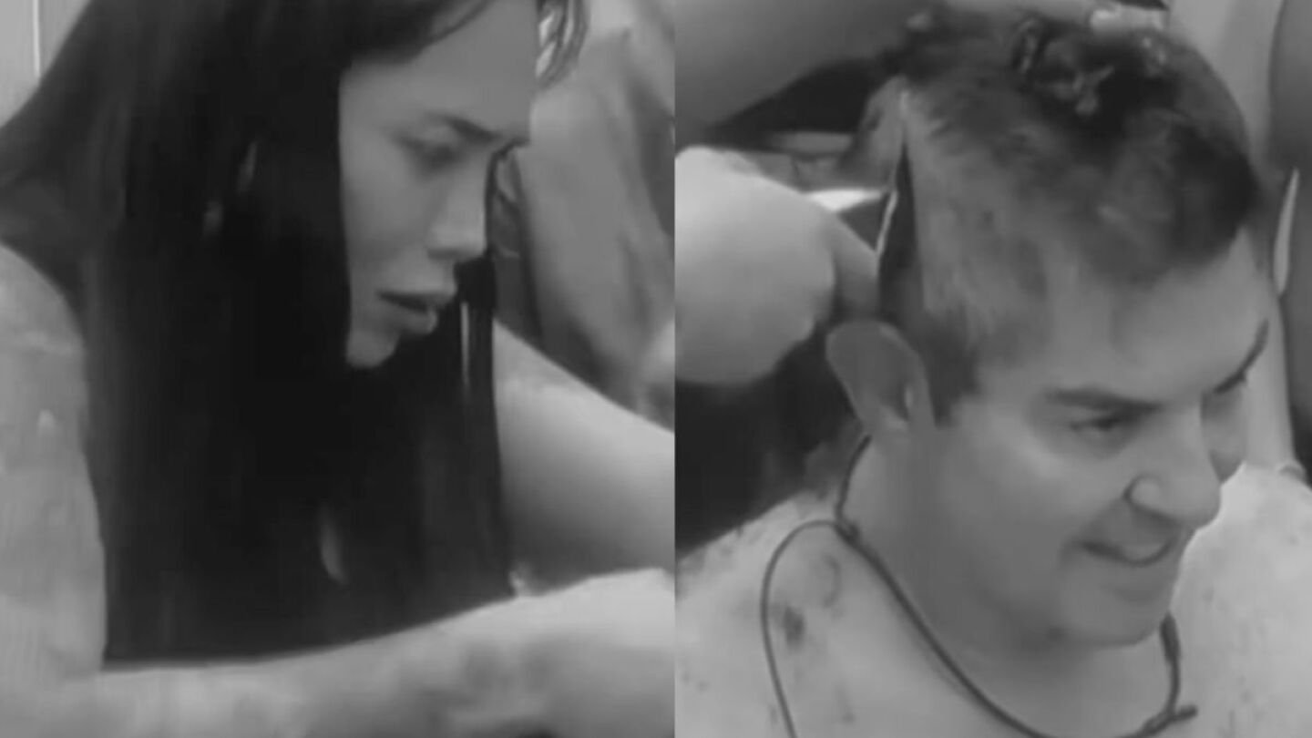 Ernesto Laguardia se rapa en La casa de los famosos México y Karina Torres lo ayuda pero ¿lo trasquiló?